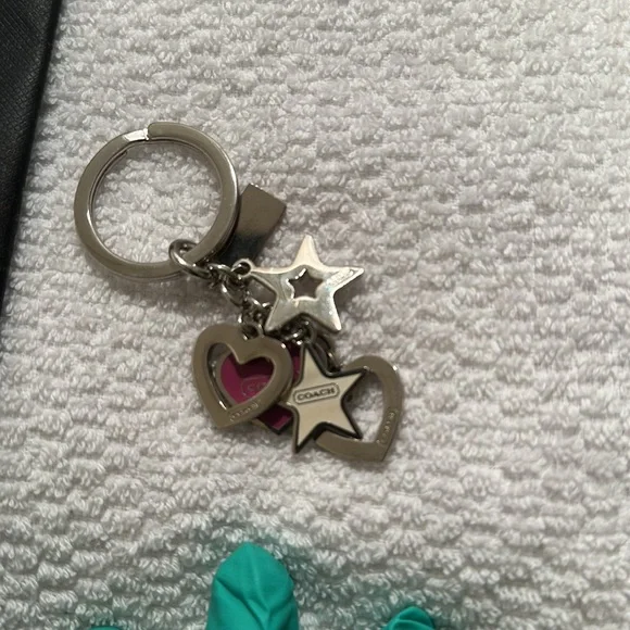 Coach Pink and Silver Heart Keychain - Picture 5 of 7